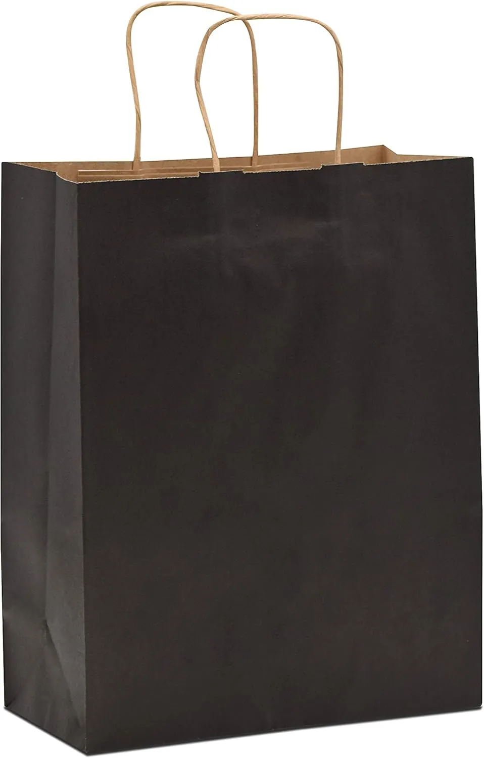 Prime Line Packaging Black Gift Bags with Handles, Medium Kraft Paper Shopping for Small Business, Boutiques, Retail Store Use, Bulk, 10x5x13 50 Pack
