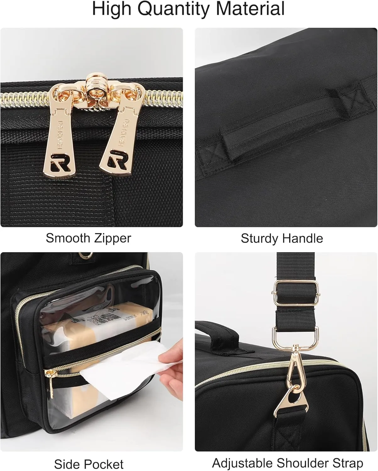 Professional Makeup Bag, Tattoo Case, Makeup Artist Bag Extra Large Capacity Cosmetic Train Case Travel Organizer Box with Adjustable Dividers (Black, Extra Large)