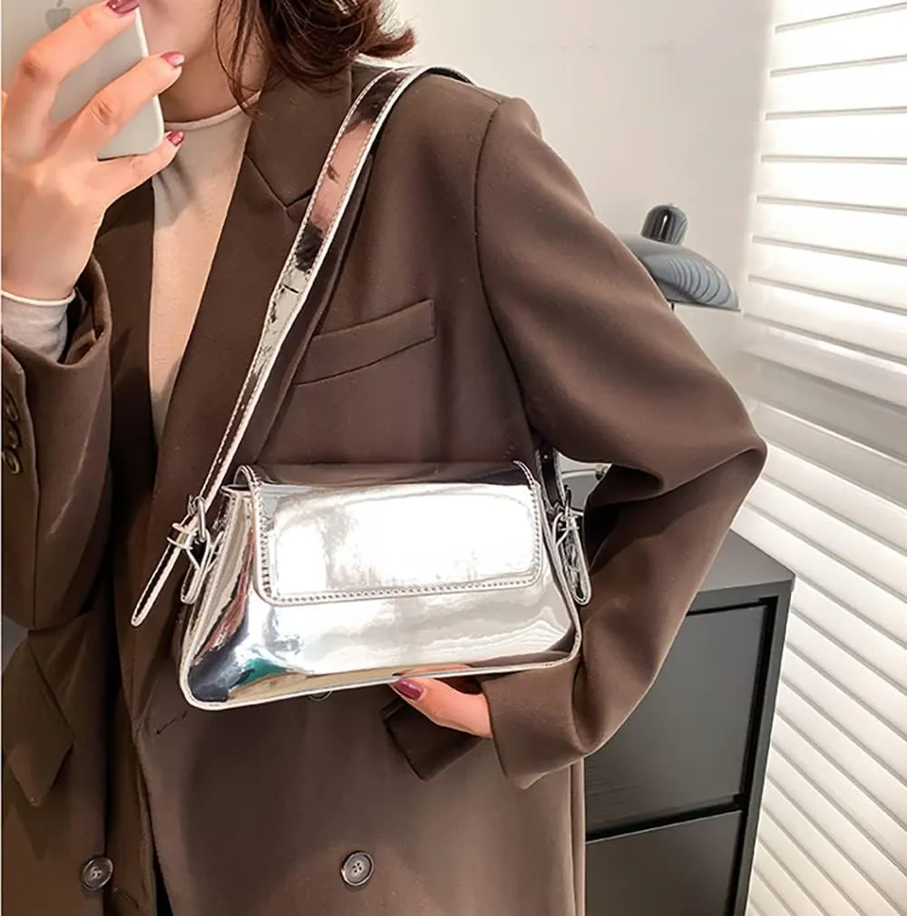 Pu Patent Leather Evening Bag For Women Hobo Bag Tote Handbag Satchel Cute Party Clutch Shoulder Crossbody Purse