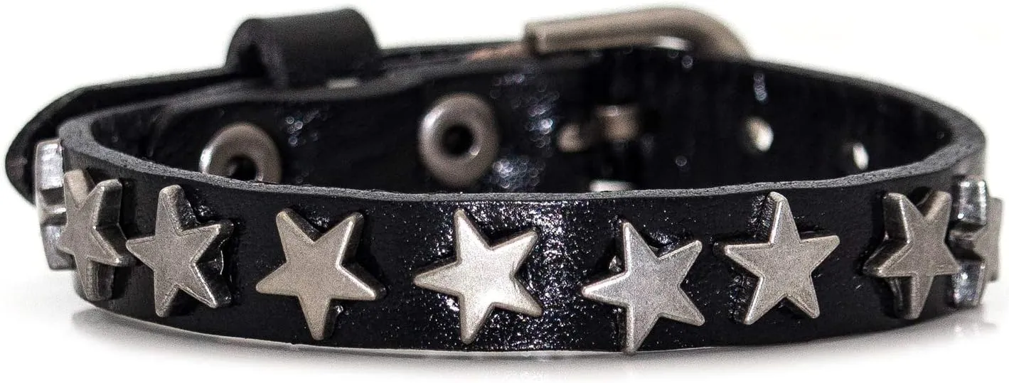 Punk Vintage Alloy Belt Buckle Bracelet Star Leather Cuff Bracelet