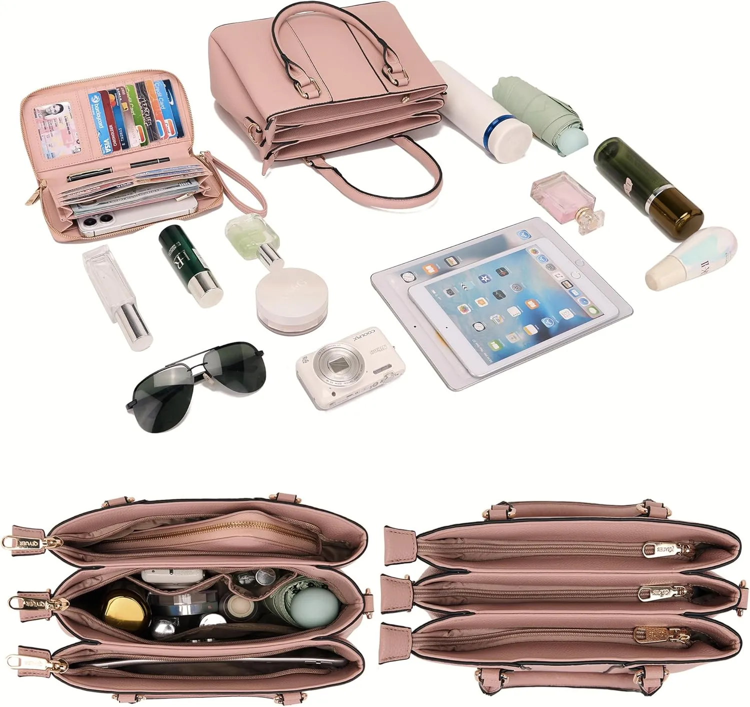 Purses and Wallet Set for Women Crossbody Top Handle Tote Satchel PU Leather Shoulder Bags
