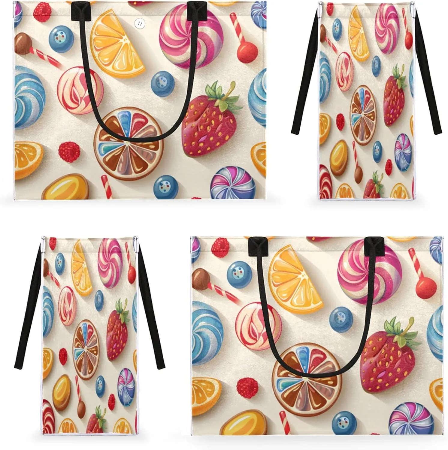 QsirBC Large Tote Bag for Women Men, Travel Beach Bag with Inner Zipper Pocket Snap Closure
