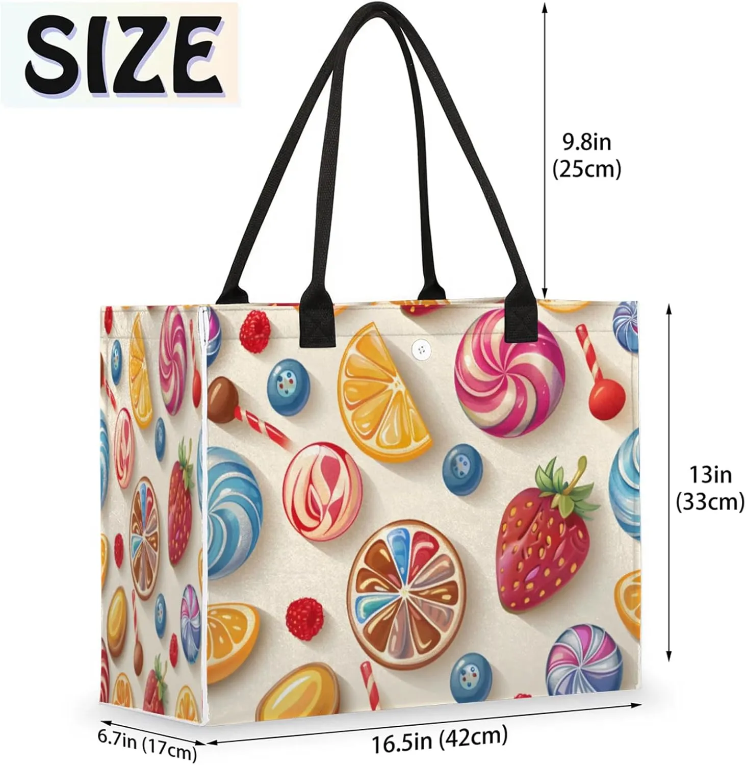 QsirBC Large Tote Bag for Women Men, Travel Beach Bag with Inner Zipper Pocket Snap Closure
