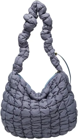 Quilted Puffer Tote Bag for Women Lightweight Shoulder Bag for Work Causal Puffy Cross Body Bags with Large Capacity
