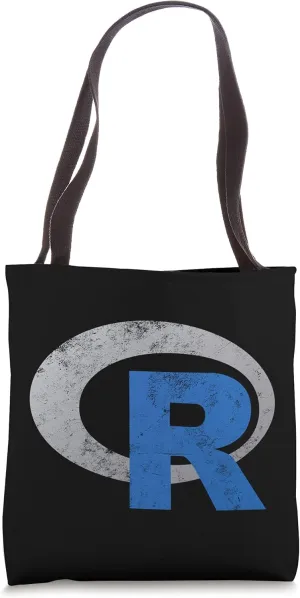 R logo Data Science Statistics Programmer Vintage Distressed Tote Bag