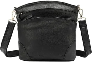 Real Leather Meduim size soft leather Crossbody Bag, Real Leather Purse with 3 component for easy access to your essentials