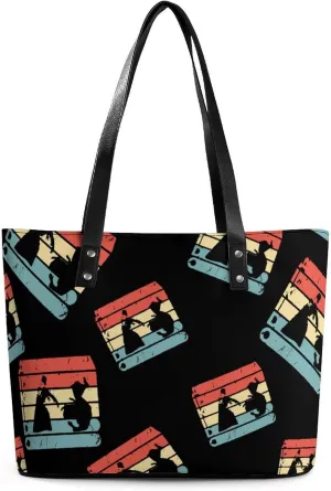Retro Aikido Martial Women's Tote Shoulder Bag Handbag Top Handle Leather 29 * 34 * 14cm