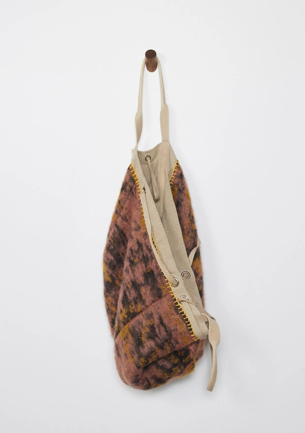 Reversible Fuzzy Contrast Tie-Dye Shopper Tote Bag