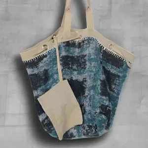 Reversible Recycled Coffee Bean Bag Slouchy Canvas Tote