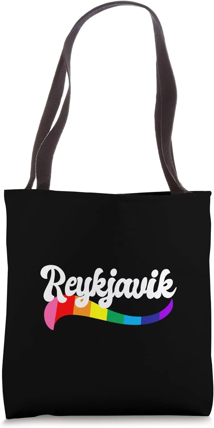REYKJAVIK Iceland Pride LGBTQ Gay Parade Rainbow Logo Tote Bag