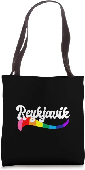 REYKJAVIK Iceland Pride LGBTQ Gay Parade Rainbow Logo Tote Bag