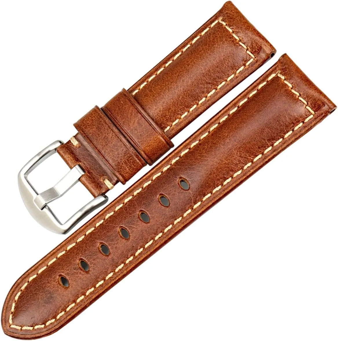 REZERO Watch Band, Vintage Oil Wax Leather Watch Straps 18mm 19mm 20mm 21mm 22mm 23mm 24mm 26mm Watch Belt for Men Women