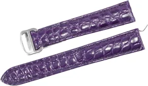 RHAIYAN Watch Accessories Crocodile Leather Watch Band with Stainless Steel Folding Buckle Compatible with Cartier Tank Solo Series Strap Specific (Color : Purple, Size : 25MM_Silver Buckle)