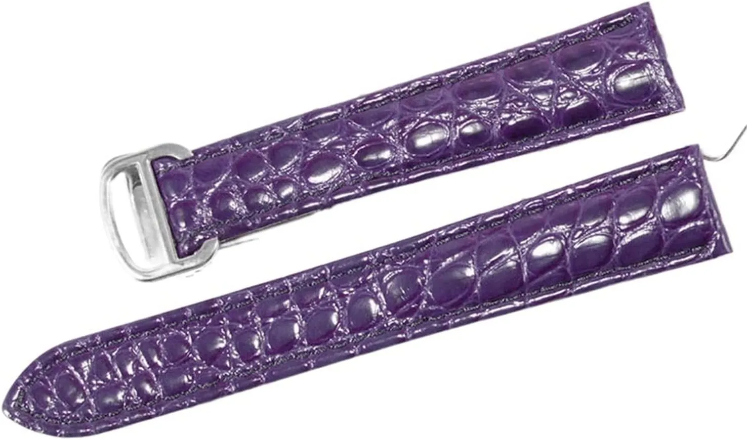 RHAIYAN Watch Accessories Crocodile Leather Watch Band with Stainless Steel Folding Buckle Compatible with Cartier Tank Solo Series Strap Specific (Color : Purple, Size : 25MM_Silver Buckle)