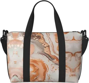 Rose Gold Marble Print Versatile Gym Sports Bag,Companion For Your Journeys And Fitness Routines