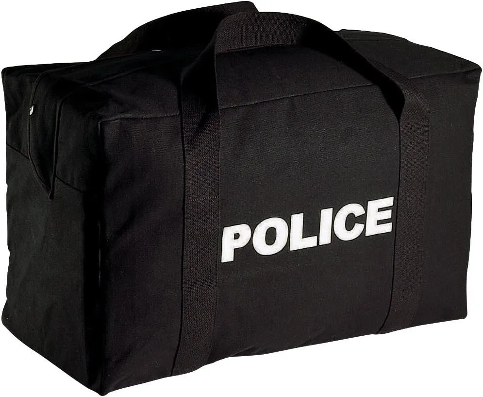 Rothco Canvas Large Police Logo Gear Bag, Black