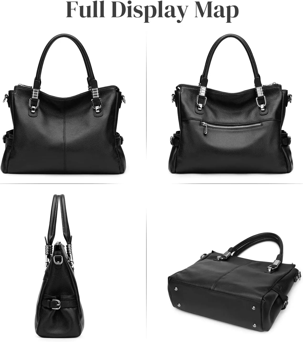S-ZONE Women Genuine Leather Handbag Shoulder Purse Satchel Tote Crossbody Bag