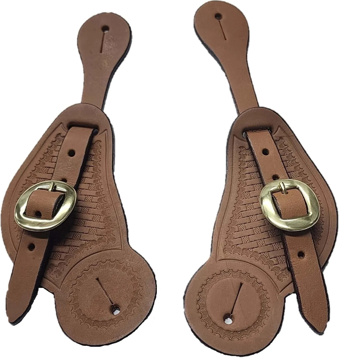 Saddles & Such Western Basket Weave Leather Spur Straps