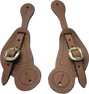 Saddles & Such Western Basket Weave Leather Spur Straps