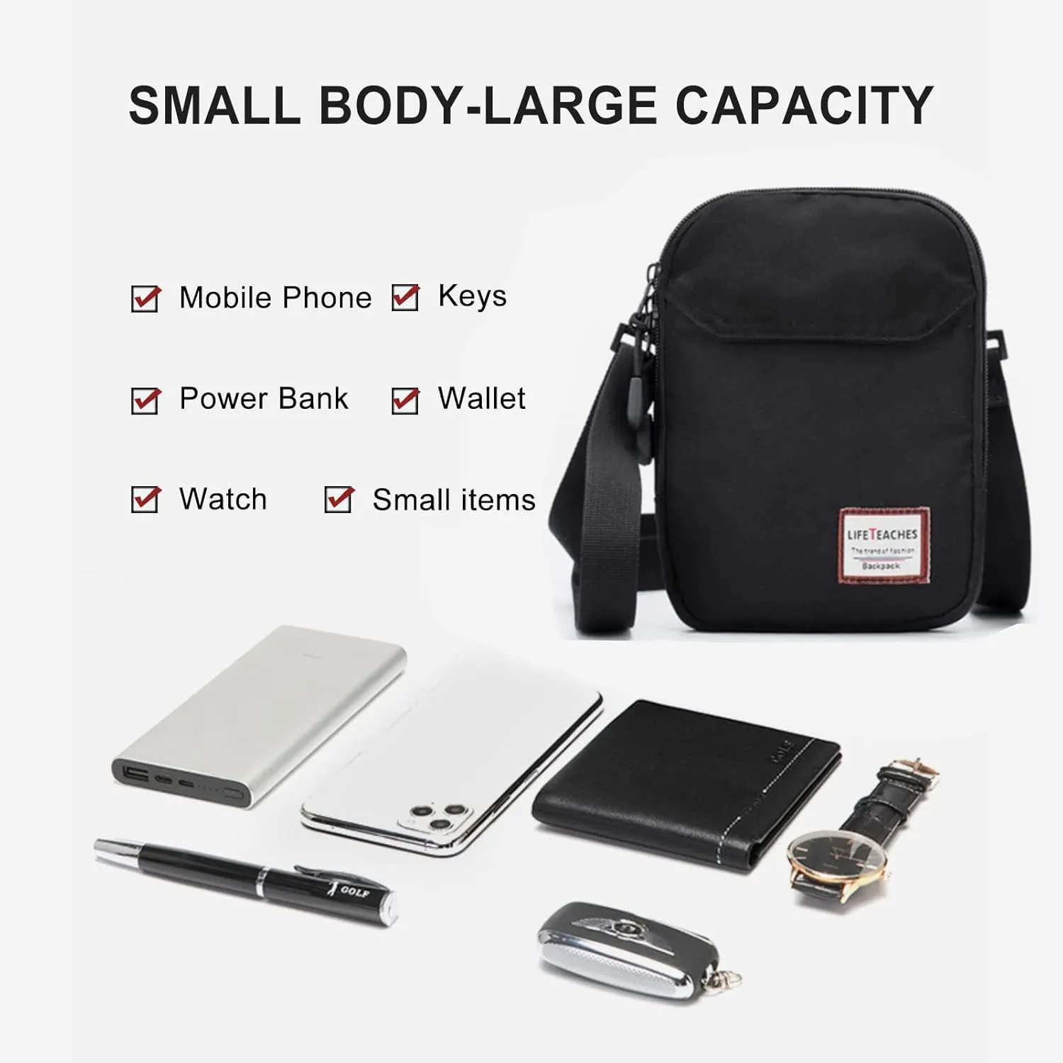 SEAFEW Mini Crossbody Bag Shoulder Bag for Men, Small Messenger Satchel Bag for Women