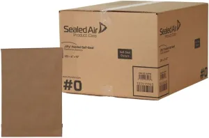 Sealed Air Jiffy Padded Shipping Mailers, Case of 250, Self Seal Heavy Duty Recycled Cushioned Mailing Envelope, #0-6" x 10", Kraft