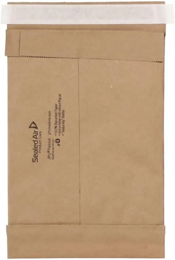 Sealed Air Jiffy Padded Shipping Mailers, Case of 250, Self Seal Heavy Duty Recycled Cushioned Mailing Envelope, #0-6" x 10", Kraft