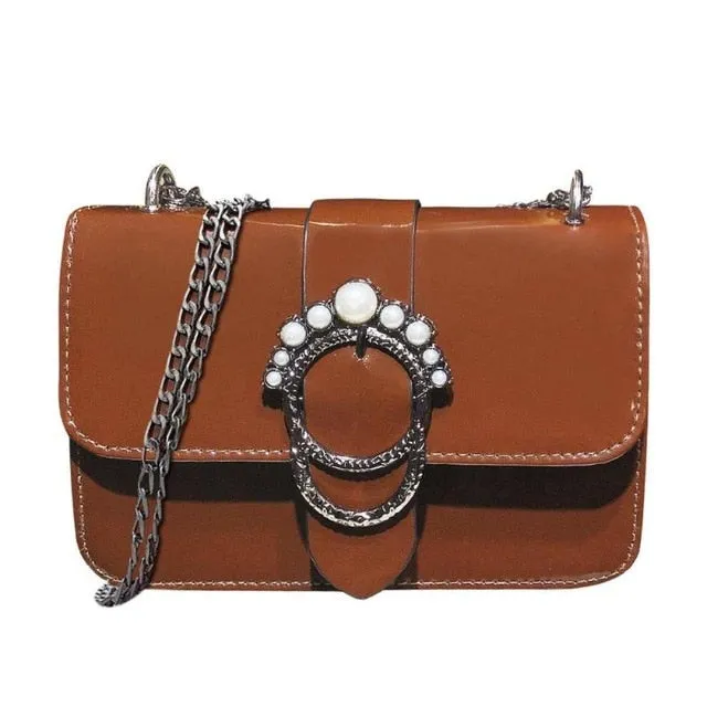 Secure shipping Chain Summer clearance Long Bag Bright PU Leather Bag Sling