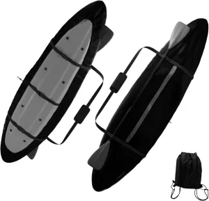 Semetall 13.45-14.76FT Kayak Cover,420D Waterproof UV Resistant Canoe Cover,Fade-Resistant Boat Cover with 1 Shoulder Strap & 1 Storage Bag for Indoor/Outdoor Storage-Black