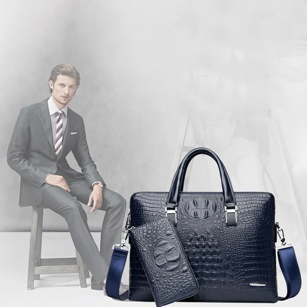 SEPTGROOS CROCODILE PATTERN BUSINESS TRAVEL SHOULDER BAG