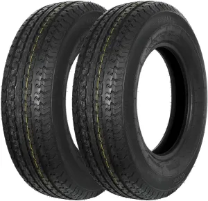 Set of 2 Durun ST205/75R14 Radial Trailer Tire,ST205-75R14 ST 205/75R14, 8 Ply Load Range D, 105M