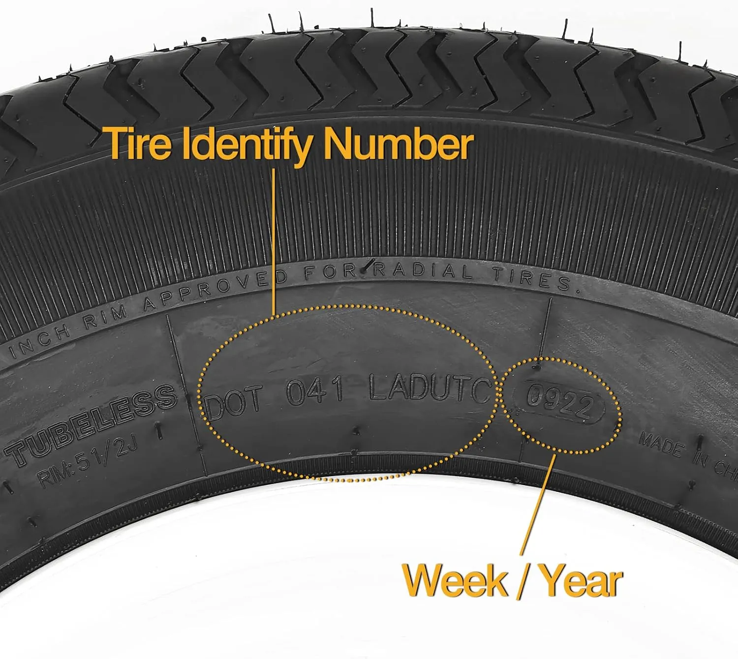 Set of 2 Durun ST205/75R14 Radial Trailer Tire,ST205-75R14 ST 205/75R14, 8 Ply Load Range D, 105M