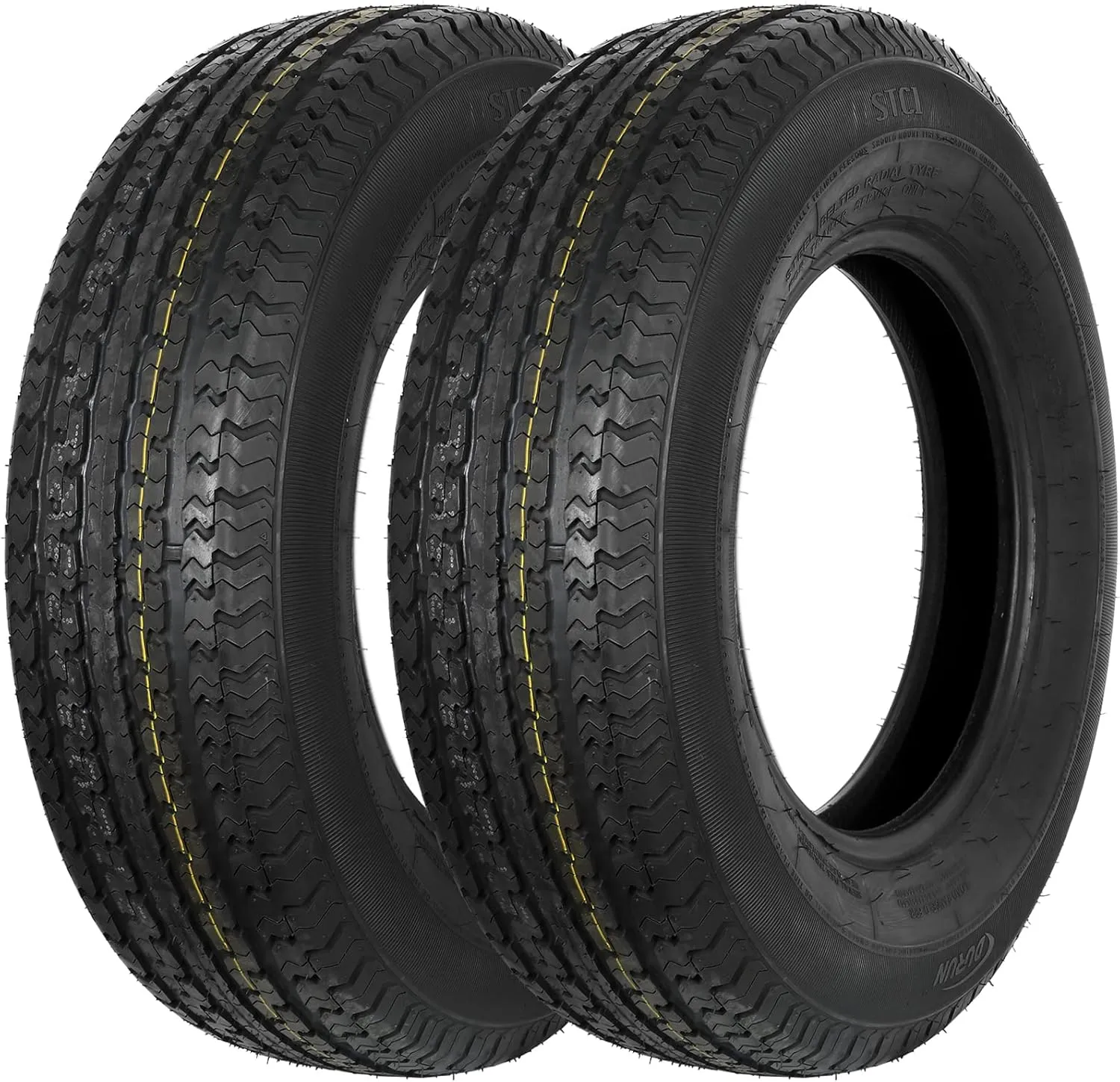 Set of 2 Durun ST205/75R14 Radial Trailer Tire,ST205-75R14 ST 205/75R14, 8 Ply Load Range D, 105M