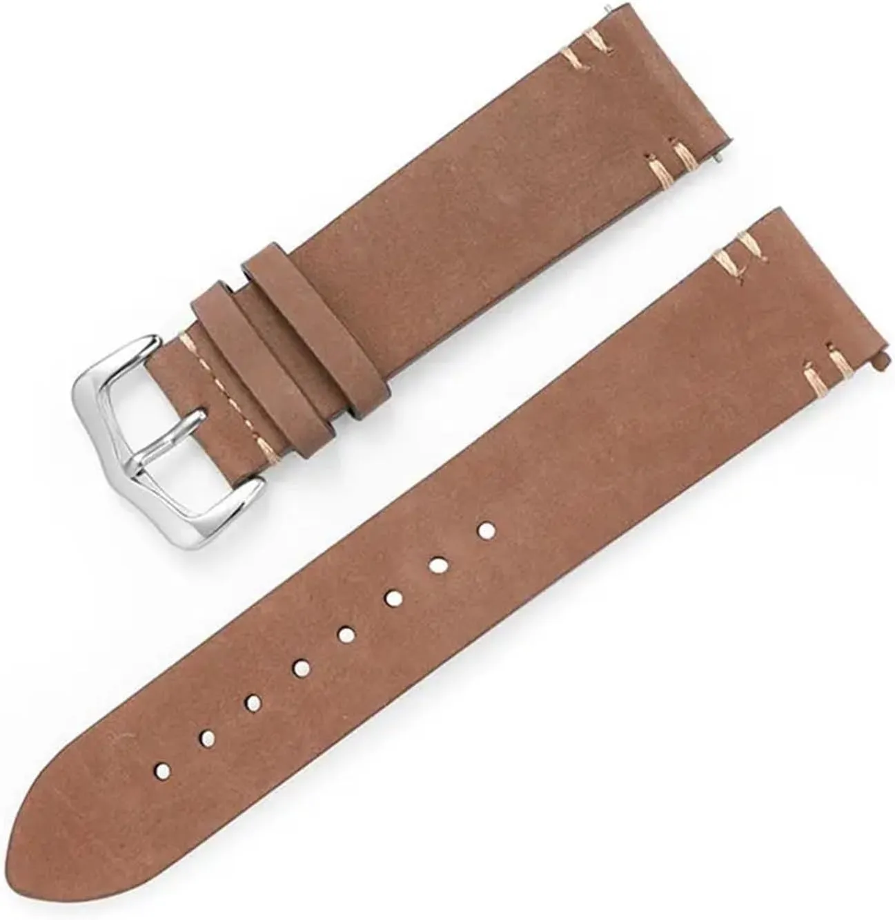 Sheepskin Leather Watch Strap Frosted Suede Quick Release Smartwatch Strap