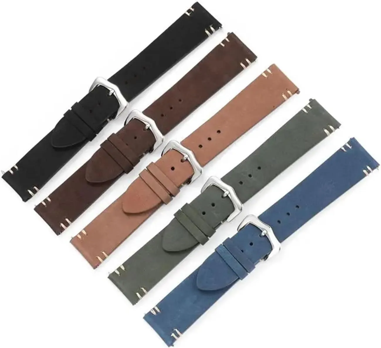 Sheepskin Leather Watch Strap Frosted Suede Quick Release Smartwatch Strap