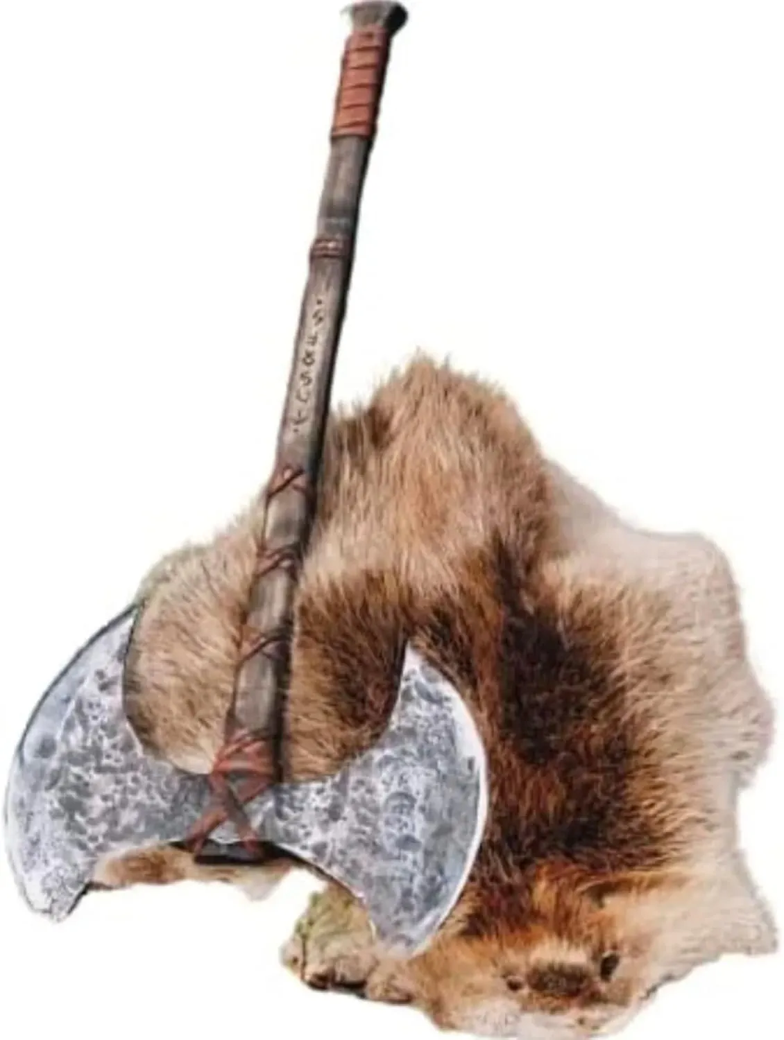 SHINY CRAFTS | 40" Handmade Double Head Berserker Axe, Large Norse Axe, Hand Forged Steel Axe,Double Blade Axe, Forest Axes Hewing Axe Broad Axe Hunting Axe Dane Axe (VBA-00)