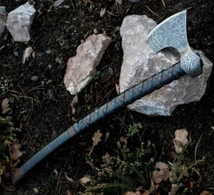 SHINY CRAFTS- Axes Berserker Axe Hatchet Tomahawk Norse Axe - 27" Long Axe Fenrir Axe Handmade Axe, Axe Gift for Men Genuine Leather Sheath (SCA-12)
