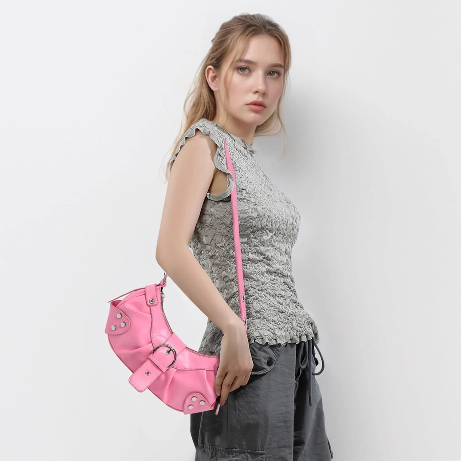 Shoulder Bag for Women - PU Leather Purse Adjustable Strap Hobo Crossbody Handbag with Zipper Closure