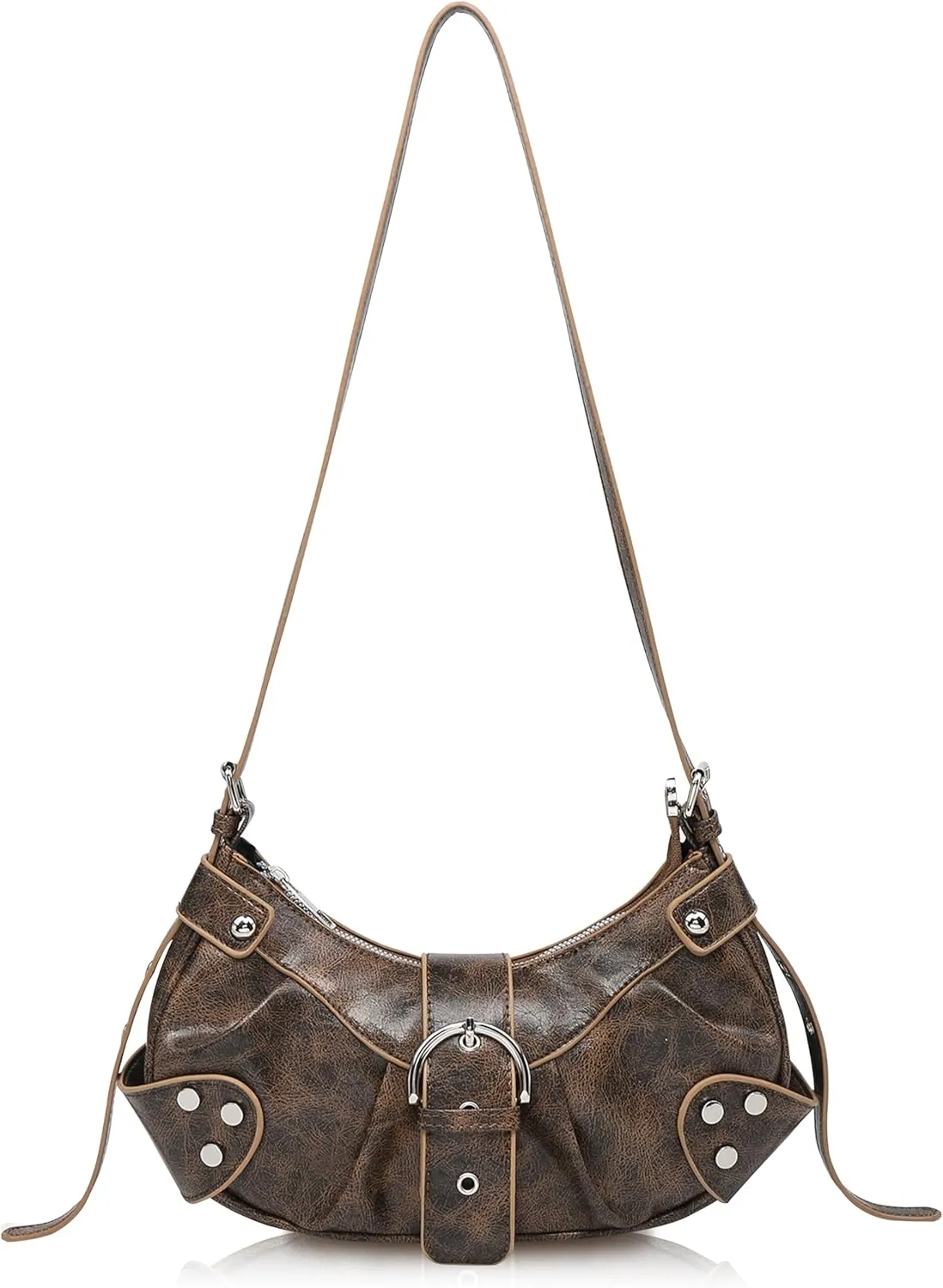Shoulder Bag for Women - PU Leather Purse Adjustable Strap Hobo Crossbody Handbag with Zipper Closure