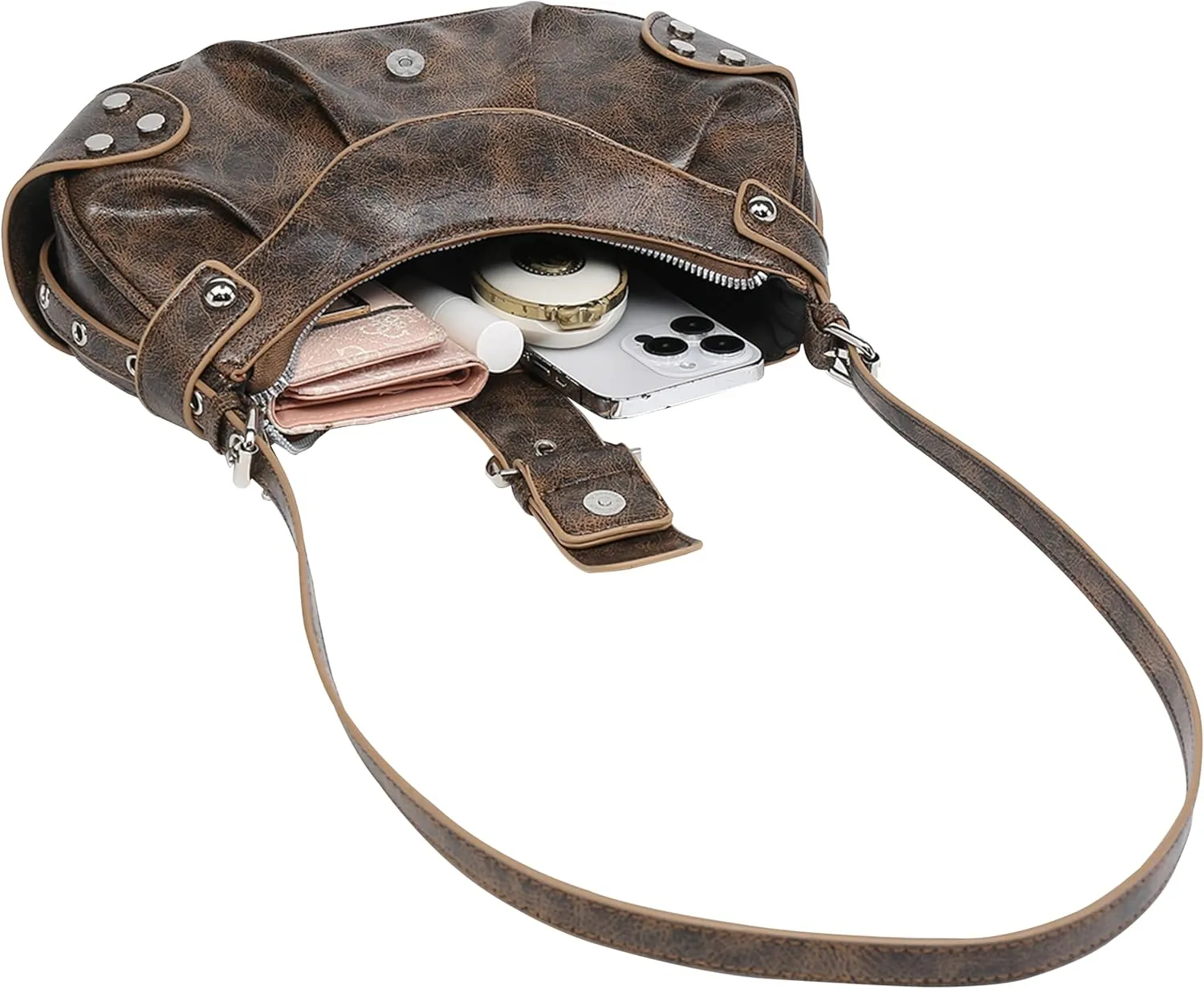 Shoulder Bag for Women - PU Leather Purse Adjustable Strap Hobo Crossbody Handbag with Zipper Closure