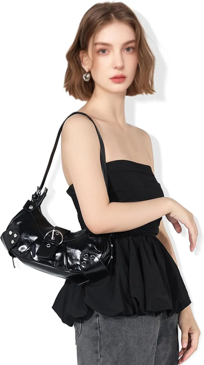 Shoulder Bag for Women - PU Leather Purse Adjustable Strap Hobo Crossbody Handbag with Zipper Closure