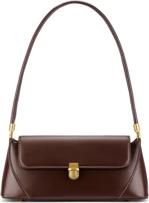 Shoulder Bag for Women Vintage Purse Fashion Classic Vegan Leather Clutch Tote Retro Handbag with Buckle Closure