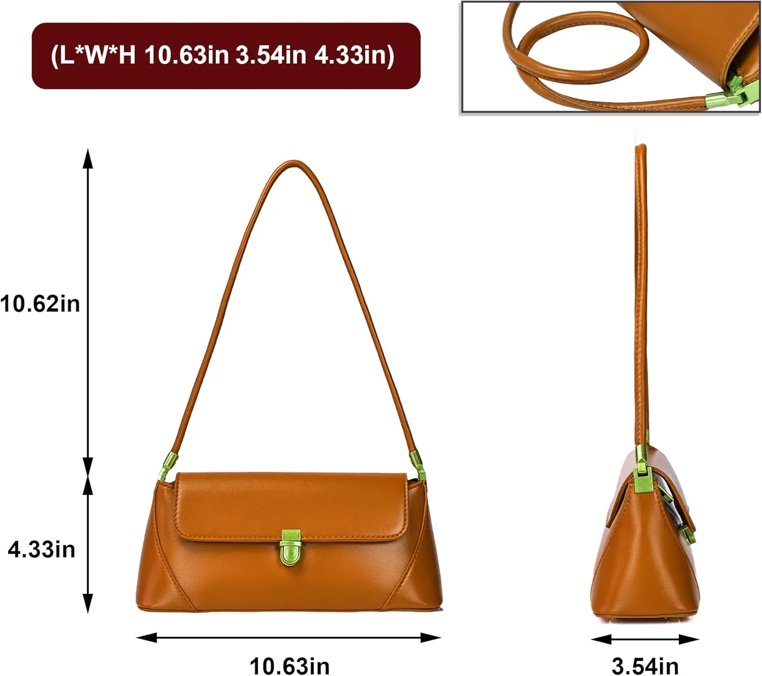 Shoulder Bag for Women Vintage Purse Leather Handbags Small Tote Bags with Buckle Closure