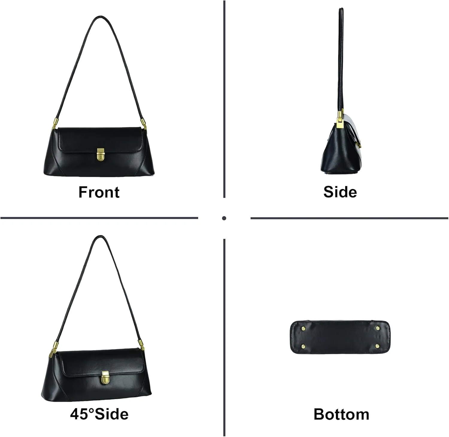 Shoulder Bag for Women Vintage Purse Leather Handbags Small Tote Bags with Buckle Closure