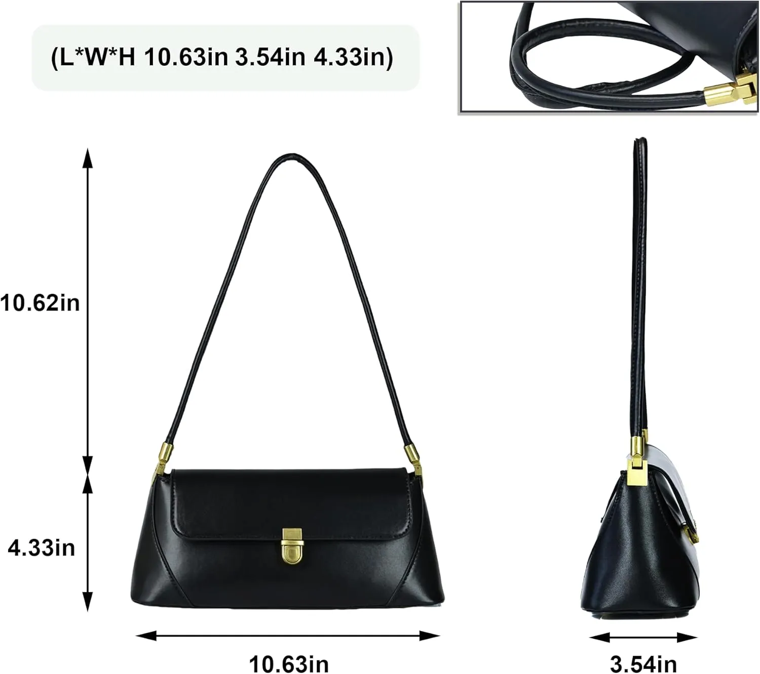 Shoulder Bag for Women Vintage Purse Leather Handbags Small Tote Bags with Buckle Closure