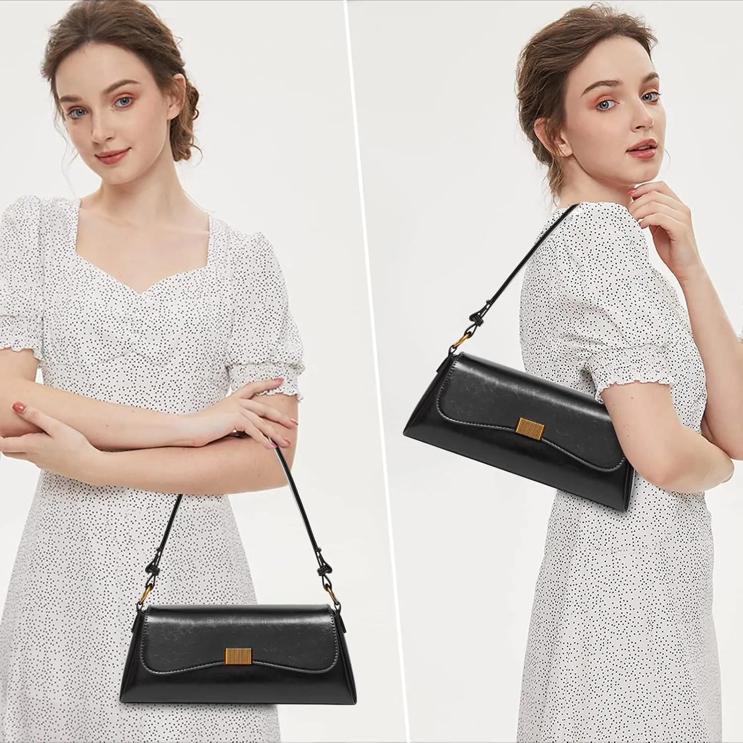 Shoulder Bag for Women Y2K Trendy Underarm Purse， Vegan Leather Clutch Hobo Handbags