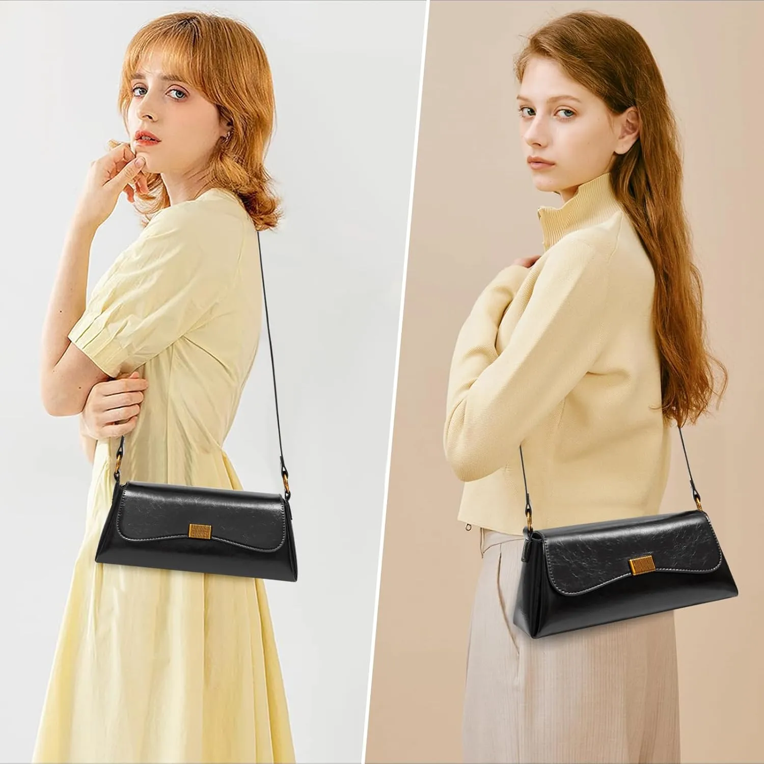 Shoulder Bag for Women Y2K Trendy Underarm Purse， Vegan Leather Clutch Hobo Handbags