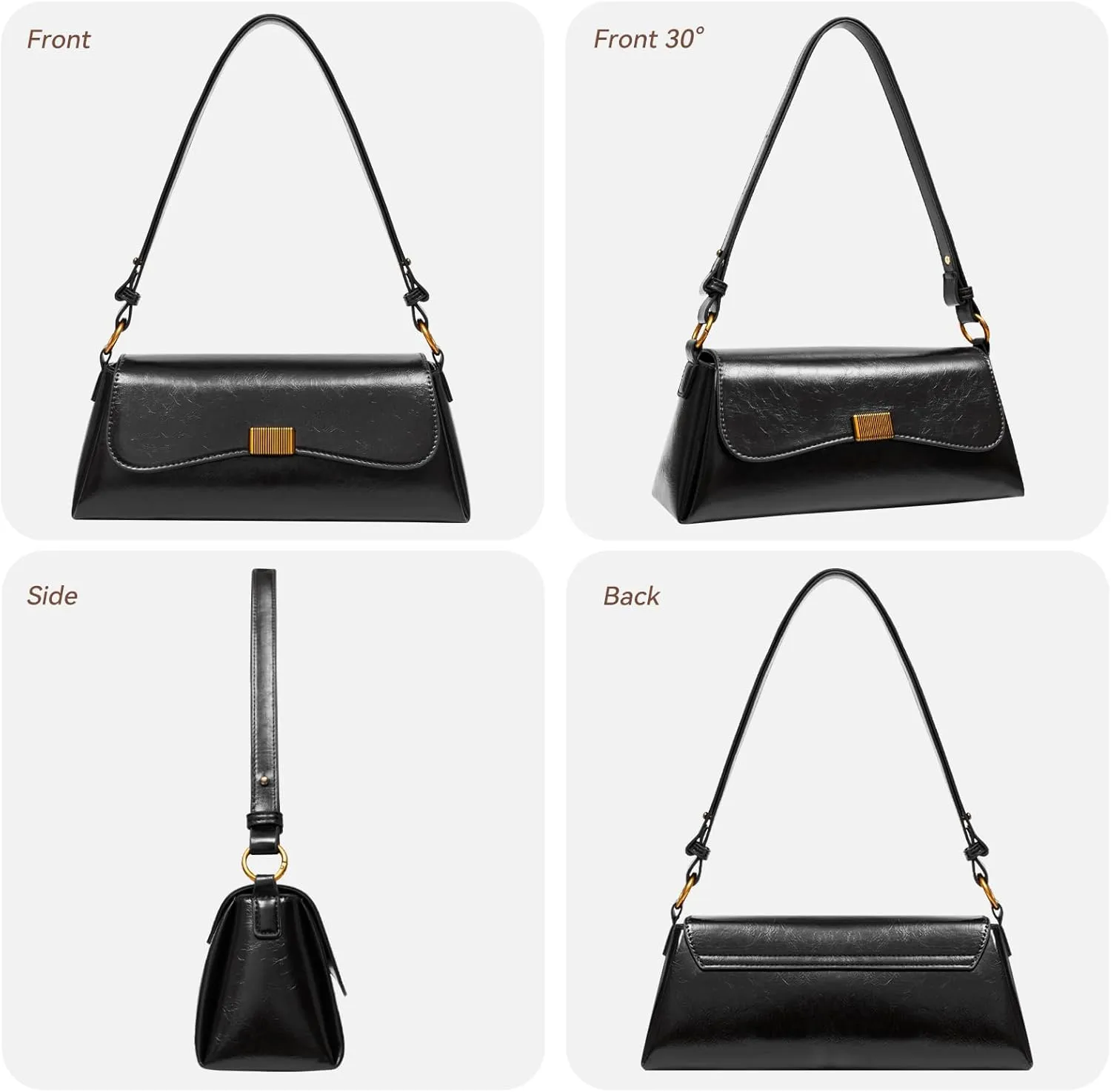 Shoulder Bag for Women Y2K Trendy Underarm Purse， Vegan Leather Clutch Hobo Handbags