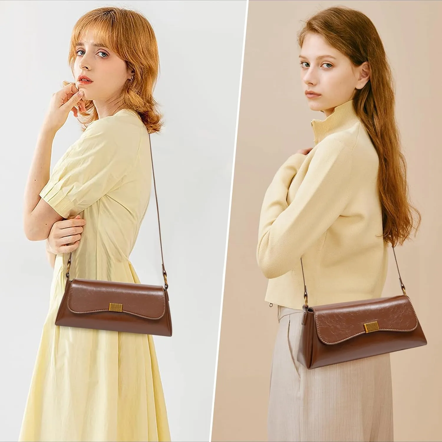 Shoulder Bag for Women Y2K Trendy Underarm Purse， Vegan Leather Clutch Hobo Handbags