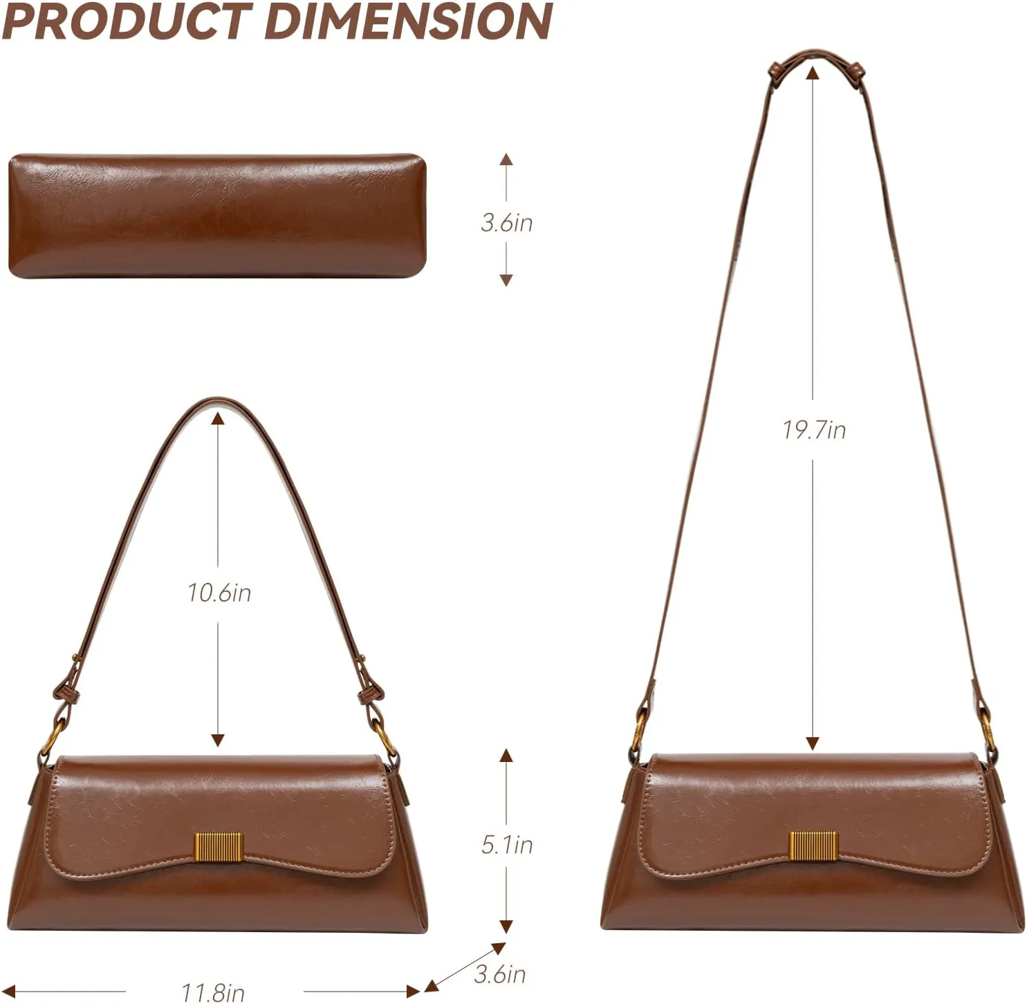 Shoulder Bag for Women Y2K Trendy Underarm Purse， Vegan Leather Clutch Hobo Handbags