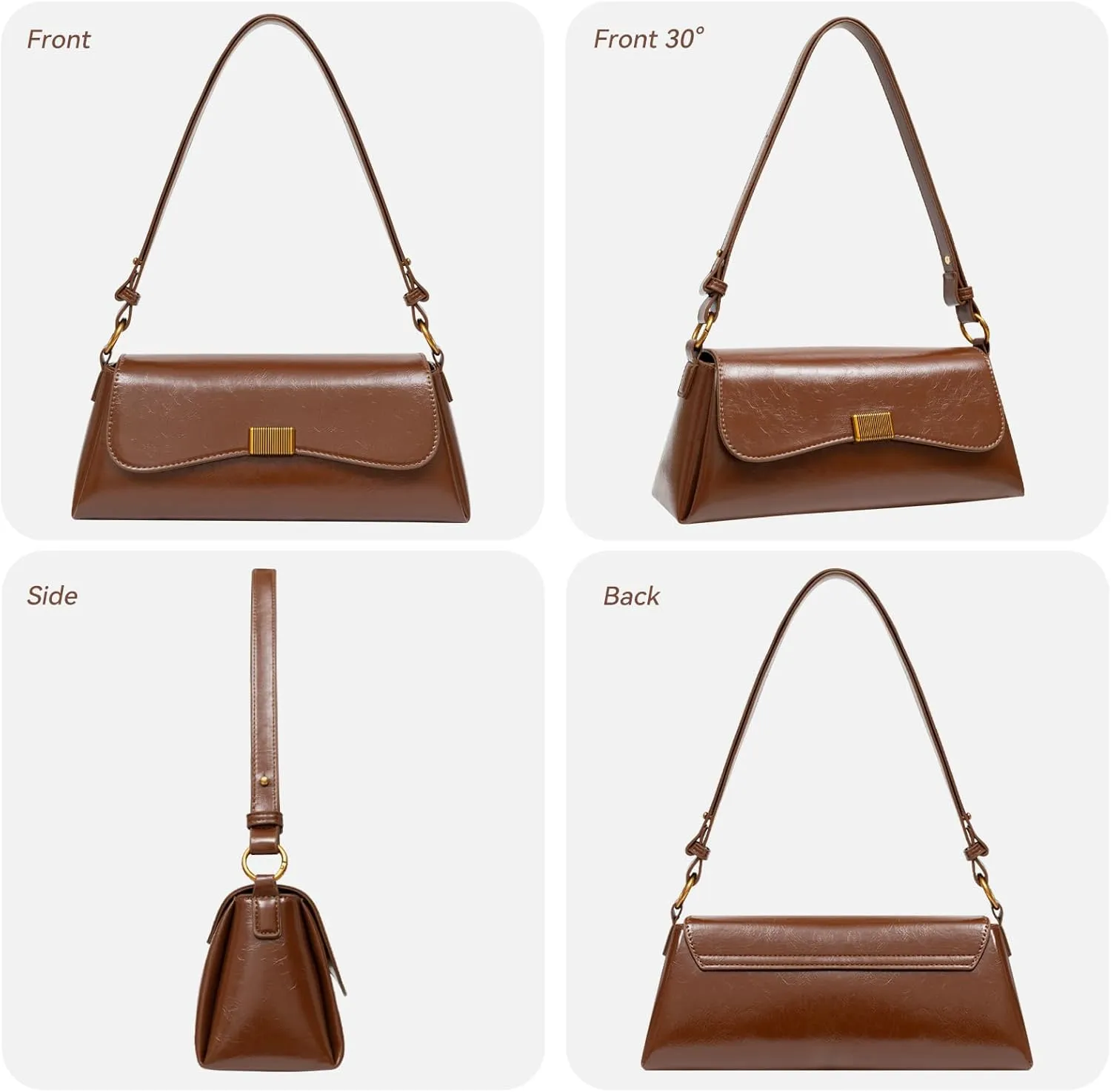 Shoulder Bag for Women Y2K Trendy Underarm Purse， Vegan Leather Clutch Hobo Handbags